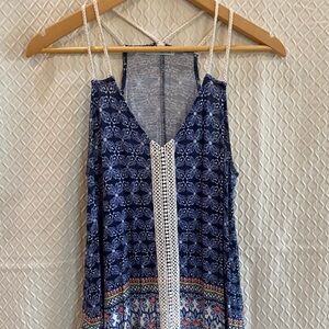 Maurices Navy and White Patterned Camisole
